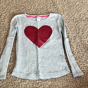 Gray Long Sleeve Kids Shirt with Red Heart by Circo